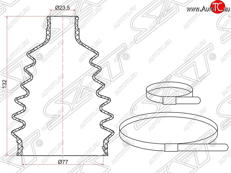 399 р. Пыльник ШРУСа (наружный) SAT  Toyota Allion  T260 - Corolla Fielder  E140  с доставкой в г. Санкт‑Петербург