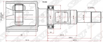 3 499 р. Шрус (внутренний/левый) SAT (25*20*35 мм) Toyota Allion T260 седан дорестайлинг (2007-2010)  с доставкой в г. Санкт‑Петербург. Увеличить фотографию 1