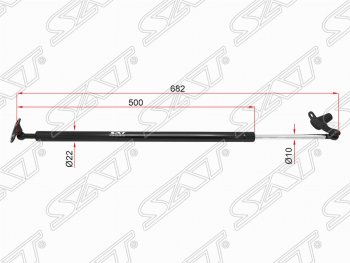 1 369 р. Левый упор крышки багажника (газовый) SAT  Toyota Alphard  H10 (2002-2008) дорестайлинг, рестайлинг  с доставкой в г. Санкт‑Петербург. Увеличить фотографию 1