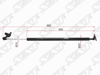 1 369 р. Правый упор крышки багажника (газовый) SAT  Toyota Alphard  H10 (2002-2008) дорестайлинг, рестайлинг  с доставкой в г. Санкт‑Петербург. Увеличить фотографию 1