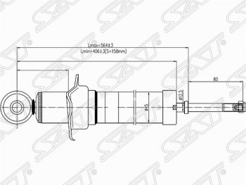 2 699 р. Амортизатор задний SAT (установка на левую или правую сторону) Toyota Crown S180 седан дорестайлинг (2003-2005)  с доставкой в г. Санкт‑Петербург. Увеличить фотографию 1