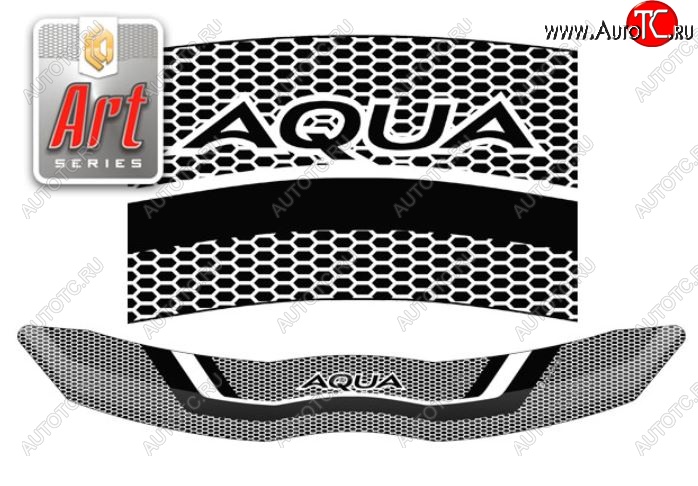 1 899 р. Дефлектор капота CA-Plastiс  Toyota Aqua  P10 (2011-2017) (Серия Art графит)  с доставкой в г. Санкт‑Петербург