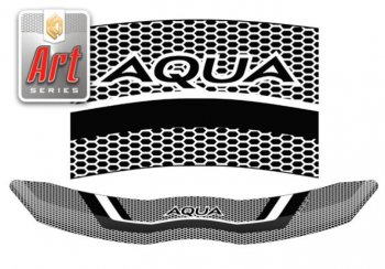 1 899 р. Дефлектор капота CA-Plastiс  Toyota Aqua  P10 (2011-2017) (Серия Art черная)  с доставкой в г. Санкт‑Петербург. Увеличить фотографию 1