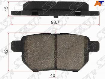 799 р. Колодки тормозные задние SAT  JAC S3, Pontiac Vibe AZE, Toyota Vibe (AZE)  с доставкой в г. Санкт‑Петербург. Увеличить фотографию 1