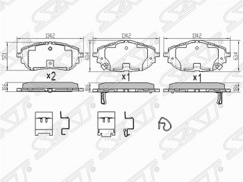 Колодки тормозные (передние) SAT Toyota Corolla E150 седан дорестайлинг (2006-2010)