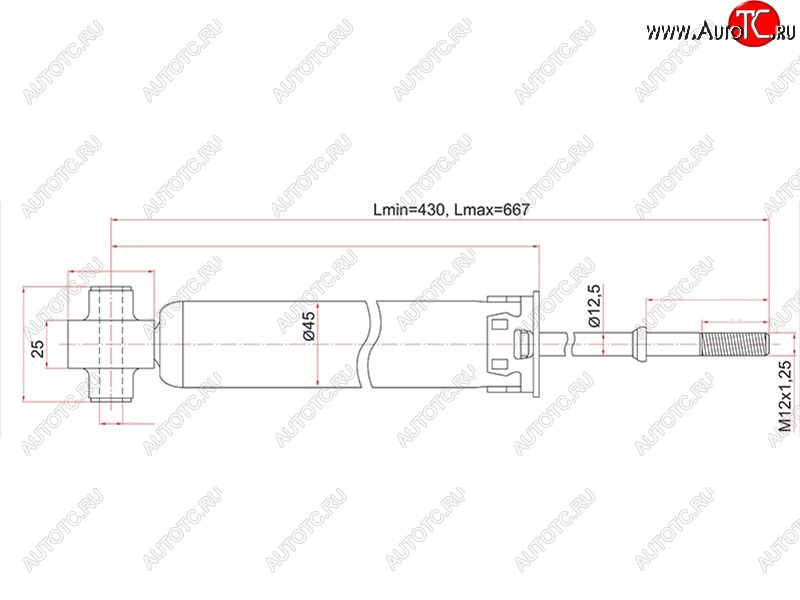 2 479 р. Амортизатор задний LH=RH SAT  Toyota Auris  E150 - Corolla Rumion  E150  с доставкой в г. Санкт‑Петербург