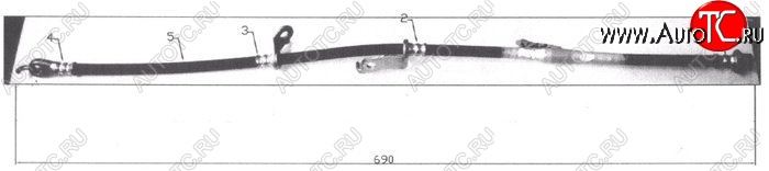 1 199 р. Тормозной шланг SAT (передний, правый) Toyota Auris E150 хэтчбэк 5 дв. дорестайлинг (2006-2010)  с доставкой в г. Санкт‑Петербург