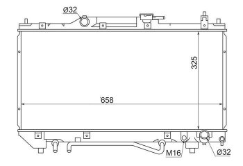 Радиатор двигателя SAT Toyota (Тойота) Avensis (Авенсис)  T220 седан (1997-2003) T220 седан дорестайлинг, рестайлинг
