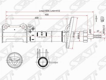 3 399 р. Левый амортизатор задний SAT  Toyota Avensis  T220 седан - Corona  T190  с доставкой в г. Санкт‑Петербург. Увеличить фотографию 1