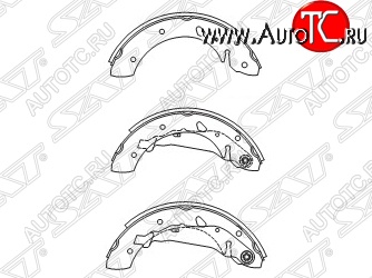 2 259 р. Колодки тормозные SAT (задние)  Toyota Avensis  T220 седан (1997-2003) дорестайлинг, рестайлинг  с доставкой в г. Санкт‑Петербург
