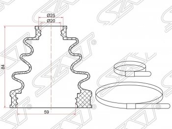 379 р. Пыльник ШРУСа (внутренний) SAT  Toyota Belta/Yaris  XP90 - Vitz ( XP10,  XP90)  с доставкой в г. Санкт‑Петербург. Увеличить фотографию 1