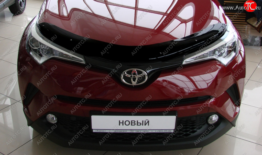 2 879 р. Дефлектор капота SIM  Toyota C-HR  NGX10, ZGX10 (2016-2024) дорестайлинг, рестайлинг  с доставкой в г. Санкт‑Петербург