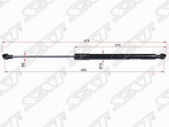 769 р. Левый газовый упор крышки багажника SAT  Toyota Caldina  T240 (2002-2007) универсал дорестайлинг, универсал рестайлинг  с доставкой в г. Санкт‑Петербург. Увеличить фотографию 1