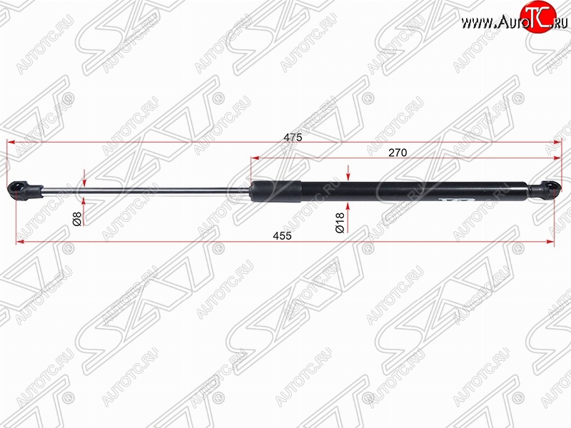 769 р. Левый газовый упор крышки багажника SAT  Toyota Caldina  T240 (2002-2007) универсал дорестайлинг, универсал рестайлинг  с доставкой в г. Санкт‑Петербург