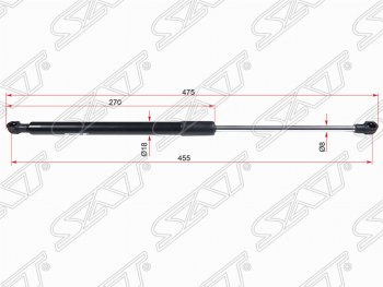 769 р. Правый газовый упор крышки багажника SAT  Toyota Caldina  T240 (2002-2007) универсал дорестайлинг, универсал рестайлинг  с доставкой в г. Санкт‑Петербург. Увеличить фотографию 1