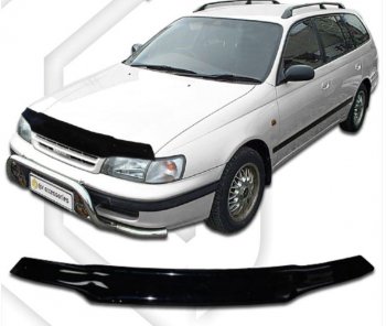 1 799 р. Дефлектор капота CA-Plastiс  Toyota Caldina  T190 (1992-1997) (Classic черный, Без надписи)  с доставкой в г. Санкт‑Петербург. Увеличить фотографию 1