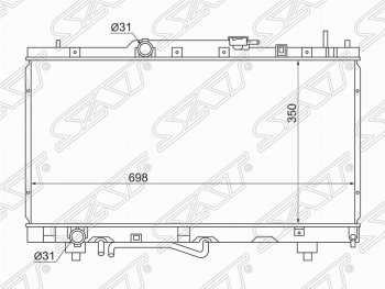 4 649 р. Радиатор двигателя SAT Toyota Caldina T190 дорестайлинг универсал (1992-1995)  с доставкой в г. Санкт‑Петербург. Увеличить фотографию 1