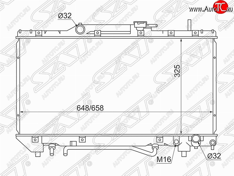 4 299 р. Радиатор двигателя SAT  Toyota Caldina ( T190,  T210) - Corona  T190  с доставкой в г. Санкт‑Петербург