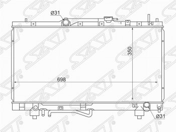 5 249 р. Радиатор двигателя SAT (трубчатый, МКПП/АКПП, Китай)  Toyota Caldina ( T190,  T210) - Corona Premio  T210  с доставкой в г. Санкт‑Петербург. Увеличить фотографию 1