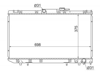 5 999 р. Радиатор двигателя SAT Toyota Caldina T190 дорестайлинг универсал (1992-1995)  с доставкой в г. Санкт‑Петербург. Увеличить фотографию 1