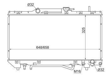 Радиатор двигателя SAT Toyota Caldina T210 дорестайлинг универсал (1997-1999)