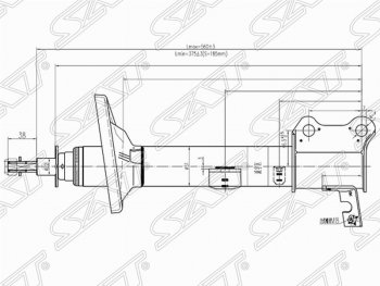 3 369 р. Правый амортизатор задний SAT Toyota Carina Е210 седан дорестайлинг (1996-1998)  с доставкой в г. Санкт‑Петербург. Увеличить фотографию 1