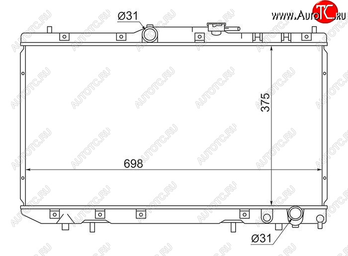 6 849 р. Радиатор двигателя SAT (пластинчатый, дизель, АКПП/МКПП, Китай) Toyota Caldina T190 дорестайлинг универсал (1992-1995)  с доставкой в г. Санкт‑Петербург