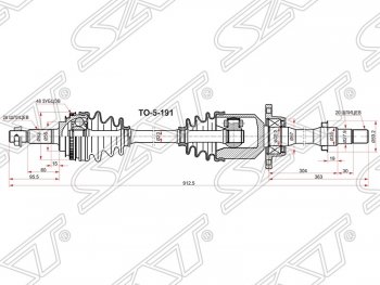 Привод передний правый SAT Toyota Corolla E110 седан дорестайлинг (1997-2000)