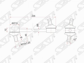 479 р. Стойка (тяга) заднего стабилизатора SAT  Toyota Camry  V30 - Vista  седан  с доставкой в г. Санкт‑Петербург. Увеличить фотографию 1