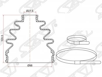 369 р. Пыльник ШРУСа (наружный) SAT  Toyota Camry ( V30,  V40,  XV20) - RAV4  XA10  с доставкой в г. Санкт‑Петербург. Увеличить фотографию 1