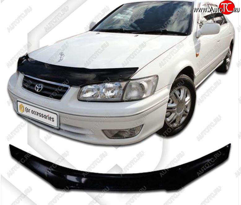 1 899 р. Дефлектор капота  Camry Gracia Wagon (MCV21W, MCV25W, SXV20W, SXV25W) CA-Plastiс  Toyota Camry  XV20 (1999-2001) (Classic черный, Без надписи)  с доставкой в г. Санкт‑Петербург