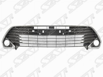 6 949 р. Решётка в передний бампер (с хром молдингом) (RUSSIAN TYPE) SAT Toyota Camry XV55 1-ый рестайлинг (2014-2017)  с доставкой в г. Санкт‑Петербург. Увеличить фотографию 1