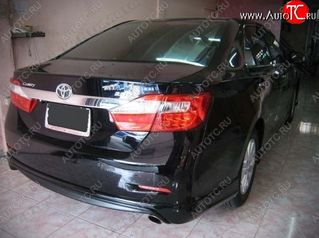 3 789 р. Накладка на задний бампер CT Toyota Camry XV50 дорестайлинг (2011-2014) (Неокрашенная)  с доставкой в г. Санкт‑Петербург