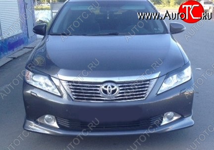 3 999 р. Накладка на передний бампер CT Toyota Camry XV50 дорестайлинг (2011-2014) (Неокрашенная)  с доставкой в г. Санкт‑Петербург