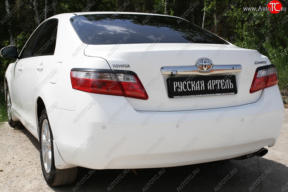 1 239 р. Реснички на фонари (рестайлинг) RA  Toyota Camry  XV40 (2009-2011) рестайлинг (Неокрашенные)  с доставкой в г. Санкт‑Петербург