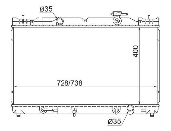 Радиатор двигателя SAT Toyota (Тойота) Camry (Камри)  XV30 (2001-2006) XV30 дорестайлинг, рестайлинг