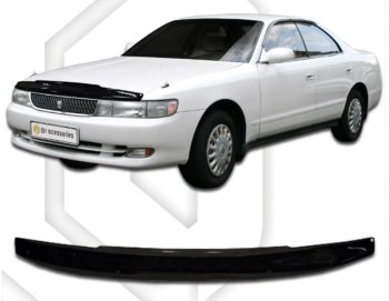 1 759 р. Дефлектор капота CA-Plastiс Toyota Chaser (1992-1996) (Classic черный, Без надписи)  с доставкой в г. Санкт‑Петербург. Увеличить фотографию 1