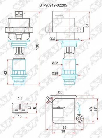 Катушка зажигания SAT  Chaser, Cresta ( X90,  X100), Mark 2  X90, Soarer  3