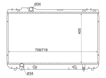 Радиатор двигателя SAT Toyota Cresta X100 дорестайлинг (1996-1998)