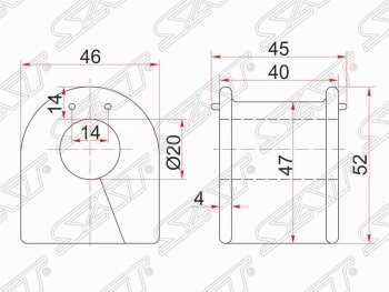 153 р. Резиновая втулка заднего стабилизатора (D=20) SAT  Toyota Chaser - Mark 2 ( X90,  X100)  с доставкой в г. Санкт‑Петербург. Увеличить фотографию 1