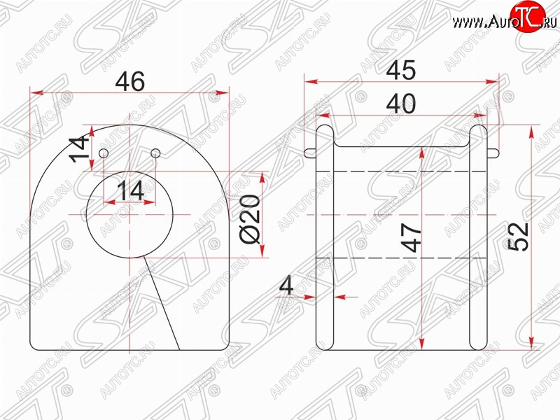 153 р. Резиновая втулка заднего стабилизатора (D=20) SAT  Toyota Chaser - Mark 2 ( X90,  X100)  с доставкой в г. Санкт‑Петербург