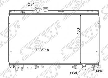 Радиатор двигателя SAT Toyota Cresta X100 дорестайлинг (1996-1998)