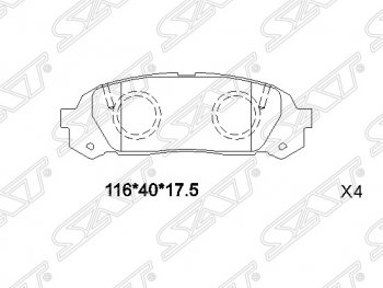 1 199 р. Колодки тормозные SAT (задние) Toyota Chaser (1996-2001)  с доставкой в г. Санкт‑Петербург. Увеличить фотографию 1