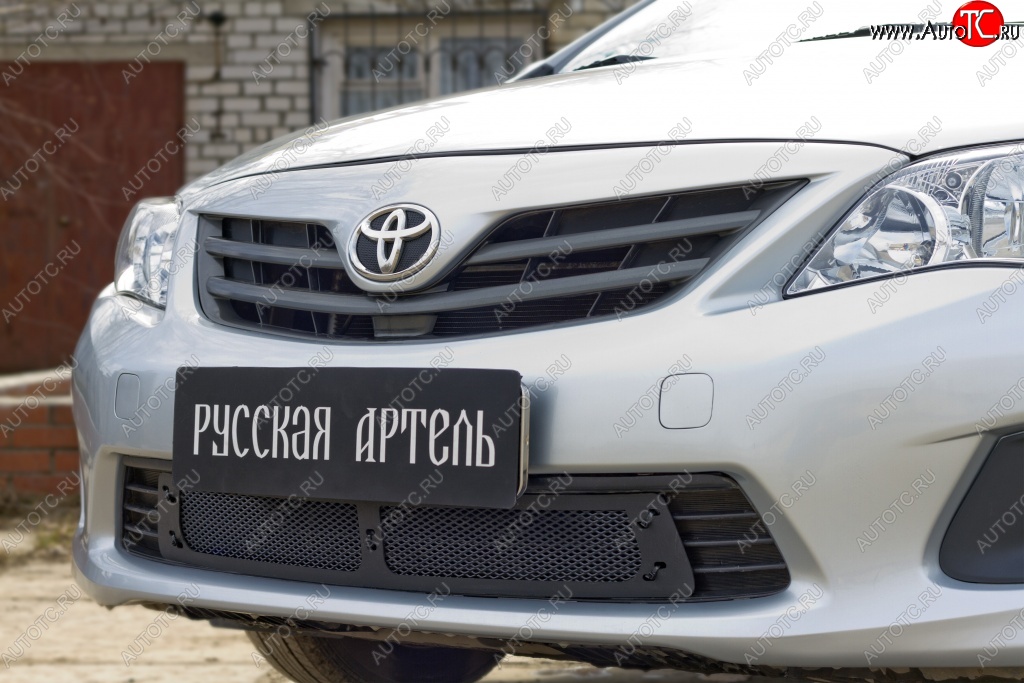 1 569 р. Защитная сетка решетки переднего бампера РА  Toyota Corolla  E150 (2009-2013)  с доставкой в г. Санкт‑Петербург