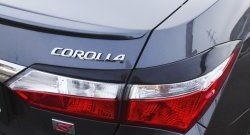 839 р. Реснички на фонари RA  Toyota Corolla  E180 (2013-2016) дорестайлинг (Неокрашенные)  с доставкой в г. Санкт‑Петербург. Увеличить фотографию 1