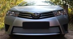 1 539 р. Сетка на бампер Russtal (хром) Toyota Corolla E180 дорестайлинг (2013-2016)  с доставкой в г. Санкт‑Петербург. Увеличить фотографию 3