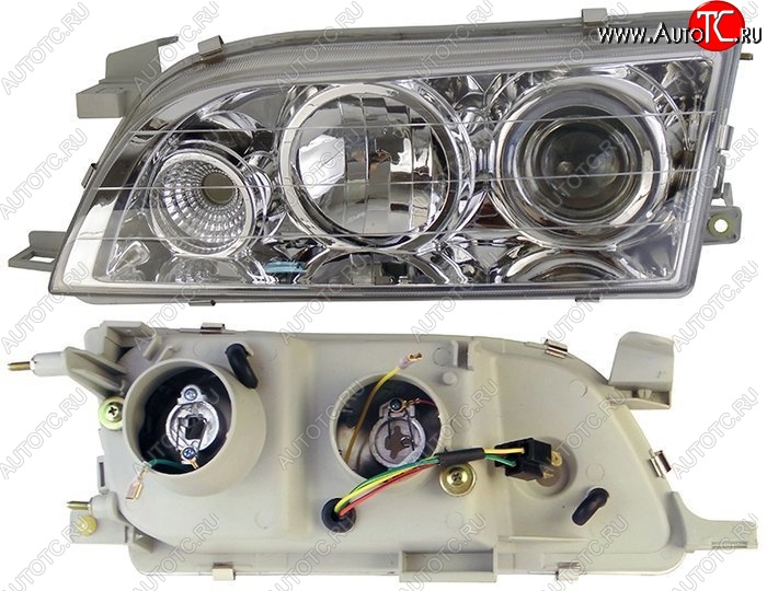 4 999 р. Левая фара SAT (хрусталь, линза) Toyota Corolla E100 седан (1991-2002)  с доставкой в г. Санкт‑Петербург