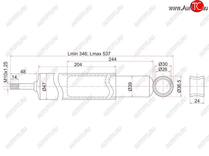 1 599 р. Амортизатор задний LH=RH SAT  Toyota Corolla  E100 - Sprinter ( E100,  E110)  с доставкой в г. Санкт‑Петербург