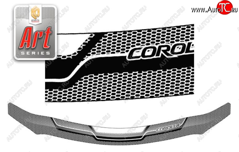 2 059 р. Дефлектор капота CA-Plastiс  Toyota Corolla  E150 (2009-2013) (Серия Art белая)  с доставкой в г. Санкт‑Петербург