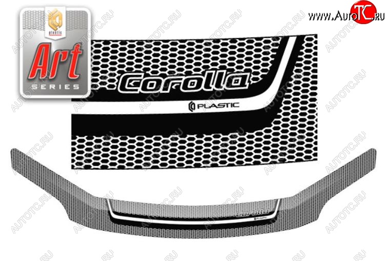2 099 р. Дефлектор капота CA-Plastiс  Toyota Corolla Fielder  E140 (2006-2012) (Серия Art графит)  с доставкой в г. Санкт‑Петербург